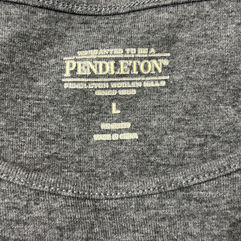 Pendleton Heather Gray Crew Neck Long Sleeve Tee … - image 3